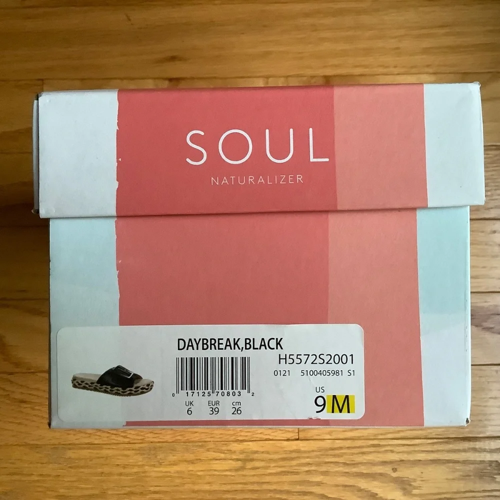 Soul Naturalizer Day Break Slide Sandal Black Raffia SZ 9